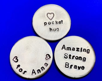 Letterbox gift, Good luck charm, Comforter coin sending hugs pocket token