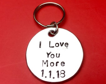 Anniversary gifts  for him - Love you more, Keychain for men , Personalised gift