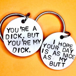 Rude Gift for him gift for Boyfriend, Funny Gift for Men, Gifts for men, Funny Gifts, I hope your gift is as nice Keychain, image 2