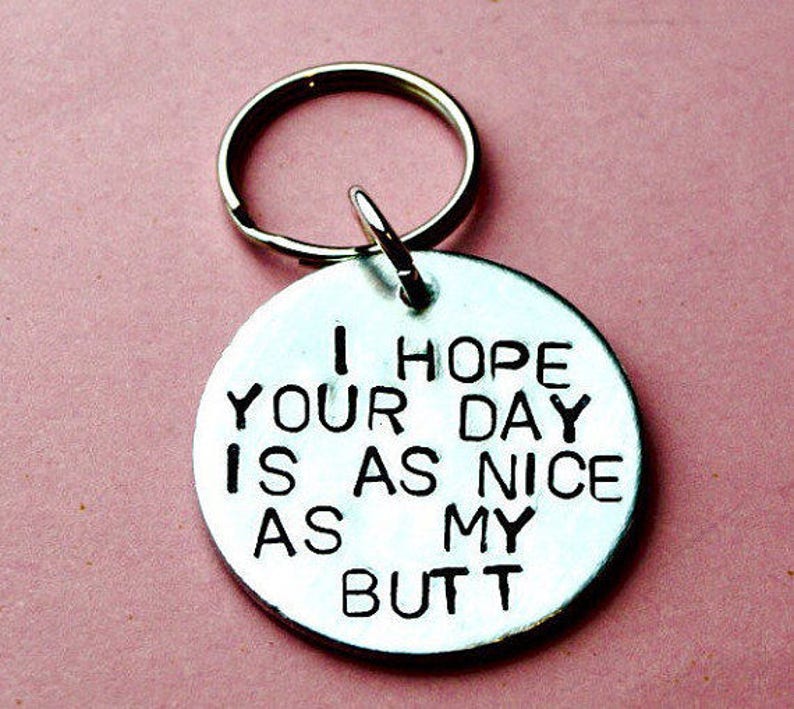 Funny Gift For Him, Boyfriend Keychain for men Husband Gifts Men i hope your gift is as nice as, Valentines gift for him image 8