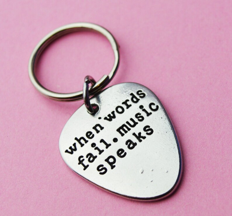 Anniversary gifts Guitar pick keychain Guitarist gifts Etsy
