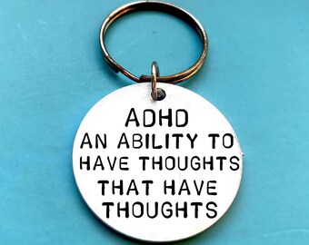 Engraved ADHD Keyring - Motivational Keepsake Gift for Friends