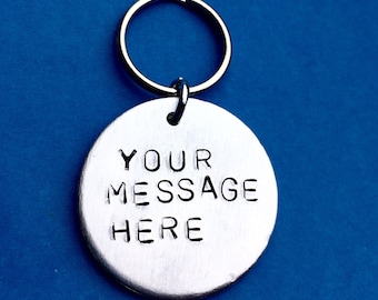 Personalised Keyring gift engraved your message - gifts for birthdays  - Valentines gift