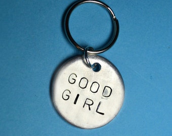 Good girl, Daughter gift,(pets) Keychain, First day of school,Girl Gift, Gift for women, Gift for her, Keyring,UK,Female Dog Jewelry,Pet tag