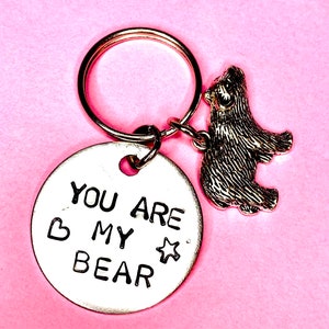 You Are My Bear, Thinking of you Gift, Pocket Bear Hug Keychain Personalise Keychain Personalised Gift for gift for Him, Valentines gift image 7