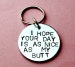 Boyfriend gift ideas - Funny Keychain for men Husband Gift Anniversary Long distance Mens Christmas gift - i hope your day is as nice as