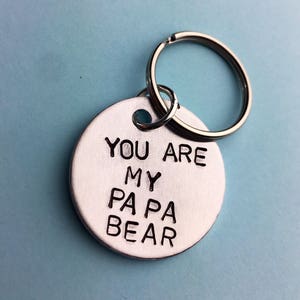 Papa bear, Father gift, Dad gift, Daddy gift, Fathers day gift,Gift for farther, gift for dad,,Dad gifts,Daddy keyring,Dad keyring, keychain