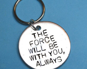 Cadeau Star Wars, cadeau Teen boy, que la force soit avec vous, cadeaux d'anniversaire, citation, Dark Vador pour lui, porte-clés, porte-clés, cadeau de Saint-Valentin
