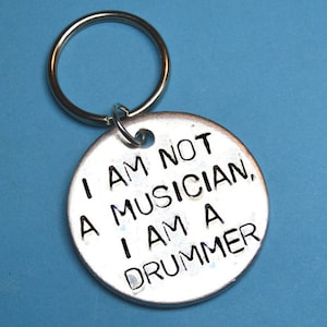 Drummer gift keychain, Drums, Drummers, Musician gift,Rock n roll, musician drummer,drumming, keyring for men,gift for him,Music,Anniversary