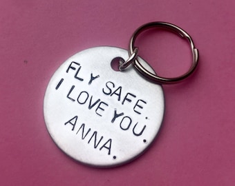 Pilot Boyfriend Keychain: Personalized Fly Safe Aviation Gift