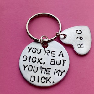 Sale Keychain for Boyfriend / Anniversary  gift for Boyfriend / Long distance boyfriend/ Rude gifts / girlfriend boyfriend Engraved keychain