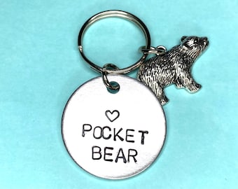 You Are My Bear, Thinking of you Gift, Pocket Bear Hug Keychain - Personalise Keychain Personalised Gift for  gift for Him, Christmas gift