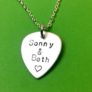 Guitar Pick necklace -  gift Gift For Him, Anniversary gifts  for Boyfriend  - Personalised Plectrum