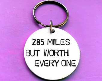 Long distance relationship gift for Boyfriend - Personalised Keychain 'miles away'