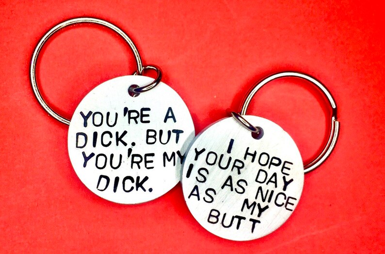 Rude Gift for him gift for Boyfriend, Funny Gift for Men, Gifts for men, Funny Gifts, I hope your gift is as nice Keychain, image 1