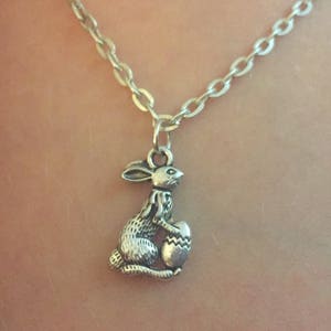 Easter Bunny charm, Bunny necklace, Charm findings, Easter gifts, Bunny pendant, Easter gift for teens, Animal charms silver, Girl gift