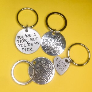 Rude Gift for him gift for Boyfriend, Funny Gift for Men, Gifts for men, Funny Gifts, I hope your gift is as nice Keychain, image 3