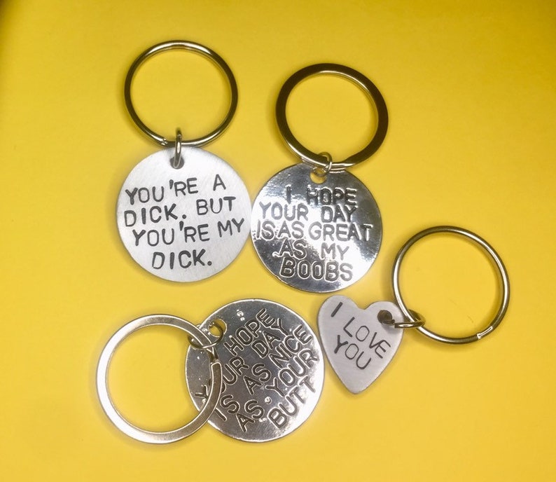 Rude Gift for him gift for Boyfriend, Funny Gift for Men, Gifts for men, Funny Gifts, I hope your gift is as nice Keychain, image 3