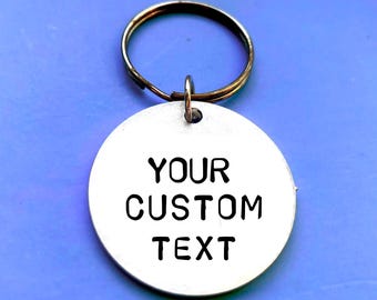 Personalised Keychain Engraved Hand Stamped, Valentines day gifts for men