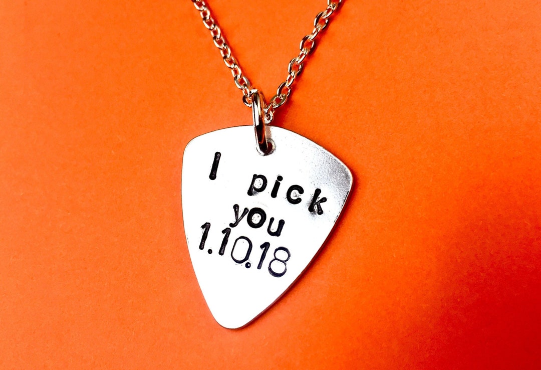 Guitar Pick Necklace Jewelry, Gifts for Him Music Guitarist Gift, I