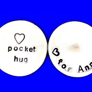 Pocket Hug Token Gift for Men on , Personalised Pocket Token, Send Love Valentines Gift, Amazing, Brave, Strong Pocket coin Name image 2