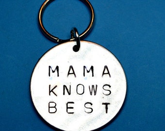 Anniversary day, Mom gift, personalised gift, Handstamped keychain, UK, gift for mother, mama knows best,mums gift, Anniversary gifts  s, UK