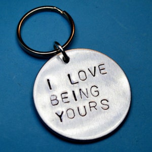 I love being yours Keyring Gift for him, Boyfriend gift, Husband Wedding gift, Boyfriend keychain, Romantic gifts  Anniversary gift for men