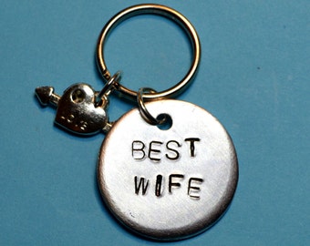 Best wife gift, Gift for wife, Hand stamped gifts, Gift for her, Anniversary  gift, Personalized gifts, Custom gifts, best wife keyring, UK