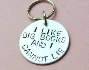 I like big books and cannot lie, UK, Romantic 2018 gifts keyring Gift for her, Gift for book lover, book worm, book lover gift, book reader