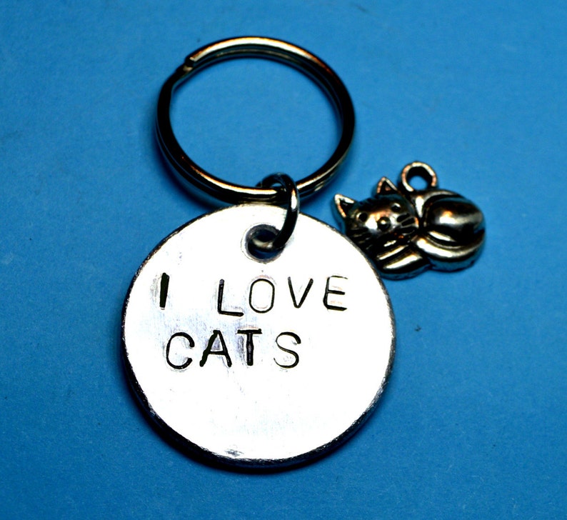 I love cats Gift for her Cat lady Cat keyring Cat lover gift Gift for him Gift for cat lover,Pet lover keyring,keychain Birthday gift