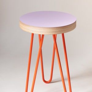 Lilac table Memphis Milano inspired Side Table Bedside Table Plant Stand coffee table. Available in 8 colours.