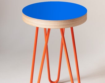 Blue table Memphis Milano inspired Side Table Bedside Table Plant Stand coffee table. Available in 8 colours.