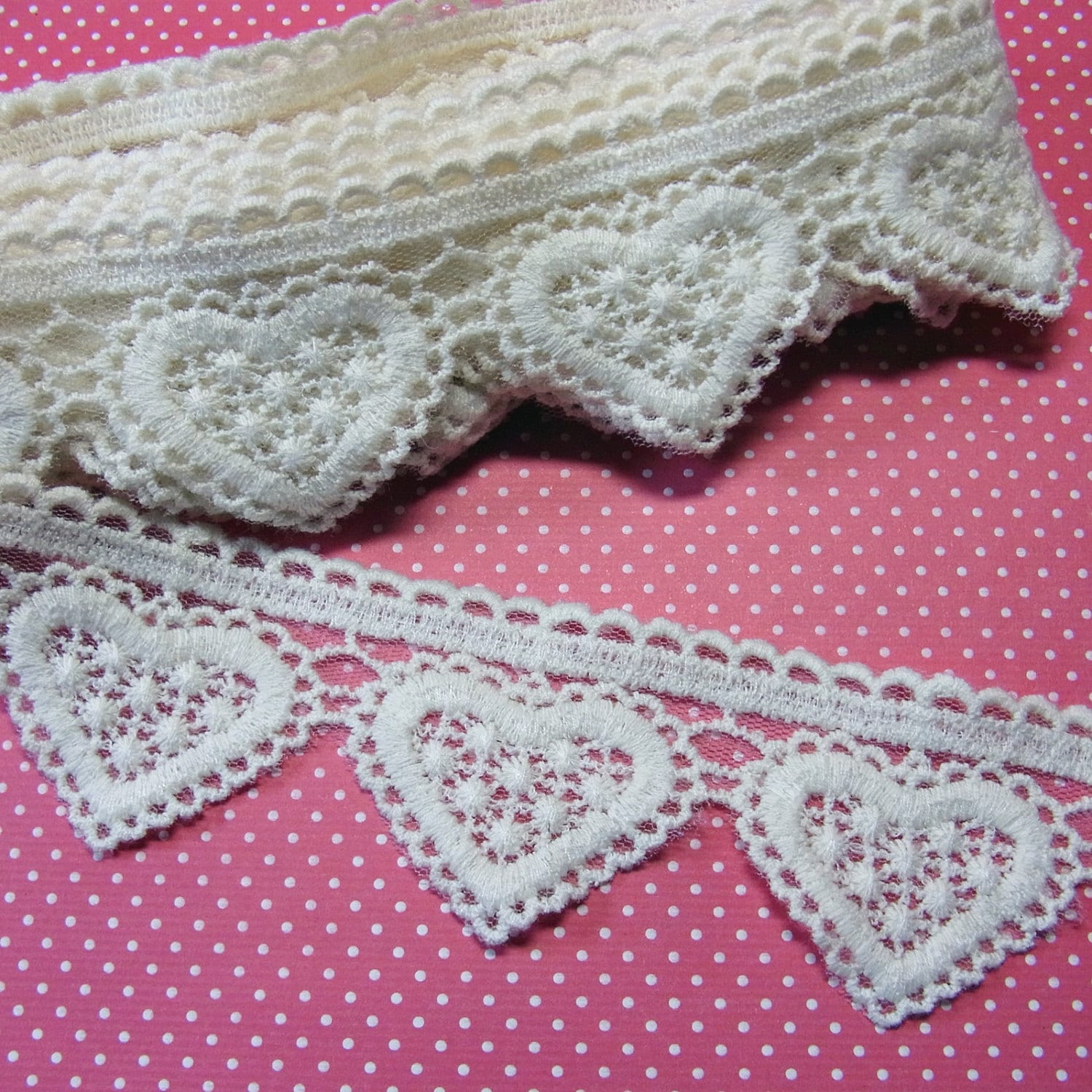 Lace Trim Lovely Heart Cotton Crochet Edge Applique DIY Sewing Etsy