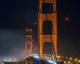 Photography - The Golden Gate Bridge At Night - Golden Gate Bridge Photography - Golden Gate Bridge Print - Golden Gate Bridge Lights