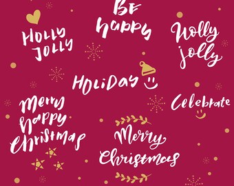 Digital Download Christmas Letterings Clip Art, Holiday Clip Art, commercial use, Christmas overlay, Holiday Calligraphy, Christmas Words