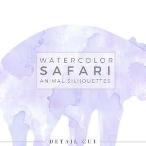 Safari Tier Silhouette PASTEL Lavendel, Clip Art, Tier Silhouette, Aquarell Clip Art, kommerzielle Nutzung PNG, Digitaler Download Grafik Bild 2