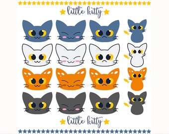 Little Kitten | Cat Clip Art, Commercial Use Clip Art, Vector Image, Kitten, Instant Download, Animal, Pet Clip Art Set, PNG Commercial use