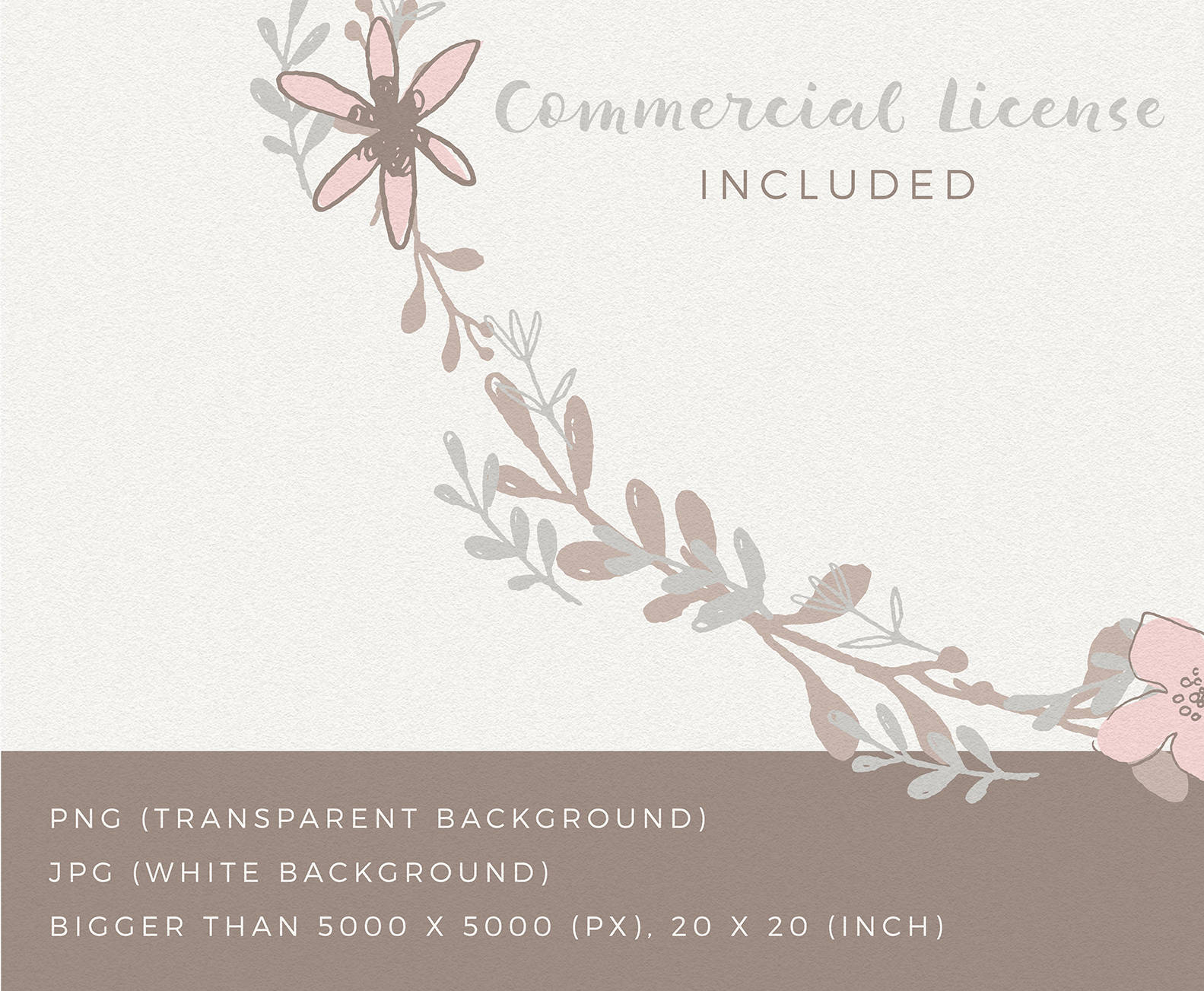 Rustic Wreath Series, Floral Wreath Clip Art, Digital Download Flower