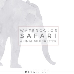 9 Pastel SAFARI Bundle Watercolor Animal Silhouette, Clip Art Package, Watercolor Clip Art, Commercial Use PNG, Digital download Graphics image 7