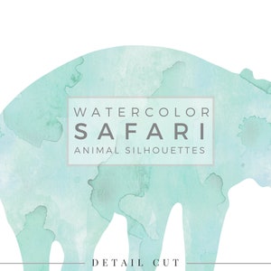 9 Pastel SAFARI Bundle Watercolor Animal Silhouette, Clip Art Package, Watercolor Clip Art, Commercial Use PNG, Digital download Graphics image 9