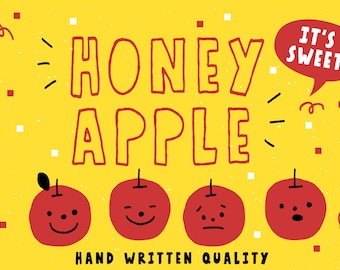 Honey Apple Typeface, Hand Lettered Font, Hip Typeface, Hand Lettering Display Font, Trendy Typeface Design, Hand Lettering Typography