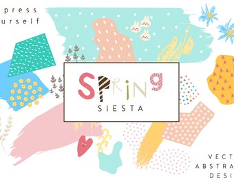 Spring Siesta | Abstract Patterns, Clip Art Frames, Digital Download Background, Spring Clipart, Abstract Vector Graphic, Commercial Use PNG