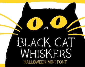 Black Cat Whiskers Mini Font, Hand Lettered Font, Halloween Typeface, Rough Serif Font, Trendy Typeface Design, Hand Lettered Typography