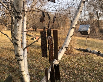 Artistic Hand Built Sparkly Brown Wind Chimes