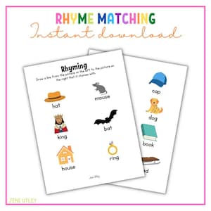 Learn to Rhyme | Rhyming Activity | Rhyming Practice | Rhyming | Rhyming Worksheet | Preschool | Prek