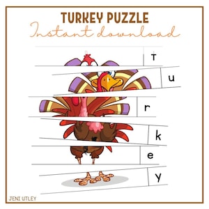 Turkey Puzzle - Thanksgiving Activity for Preschoolers