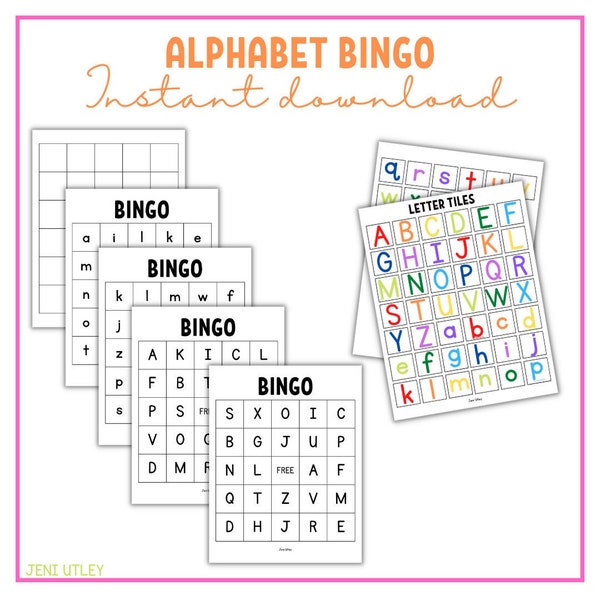 Alphabet Bingo - Une façon amusante d'apprendre les lettres majuscules et minuscules