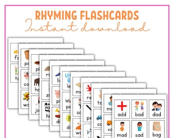 Rhyming Flashcards for Preschool Learning