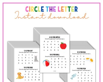 Circle the Letter | Find the Letter | Uppercase Letters | Capital Letters | Lowercase Letters | Letter Search
