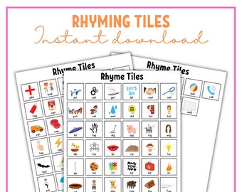 Rhyming Tiles for Hands-On Preschool Activities